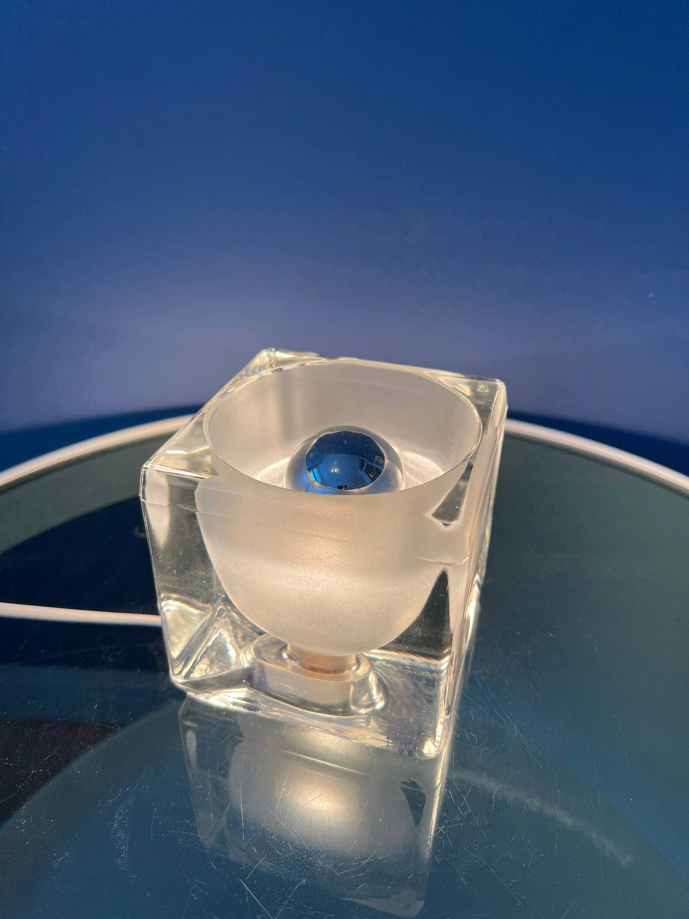 Lampe de table en verre « Ice Cube » Mid Century Peill & Putzler