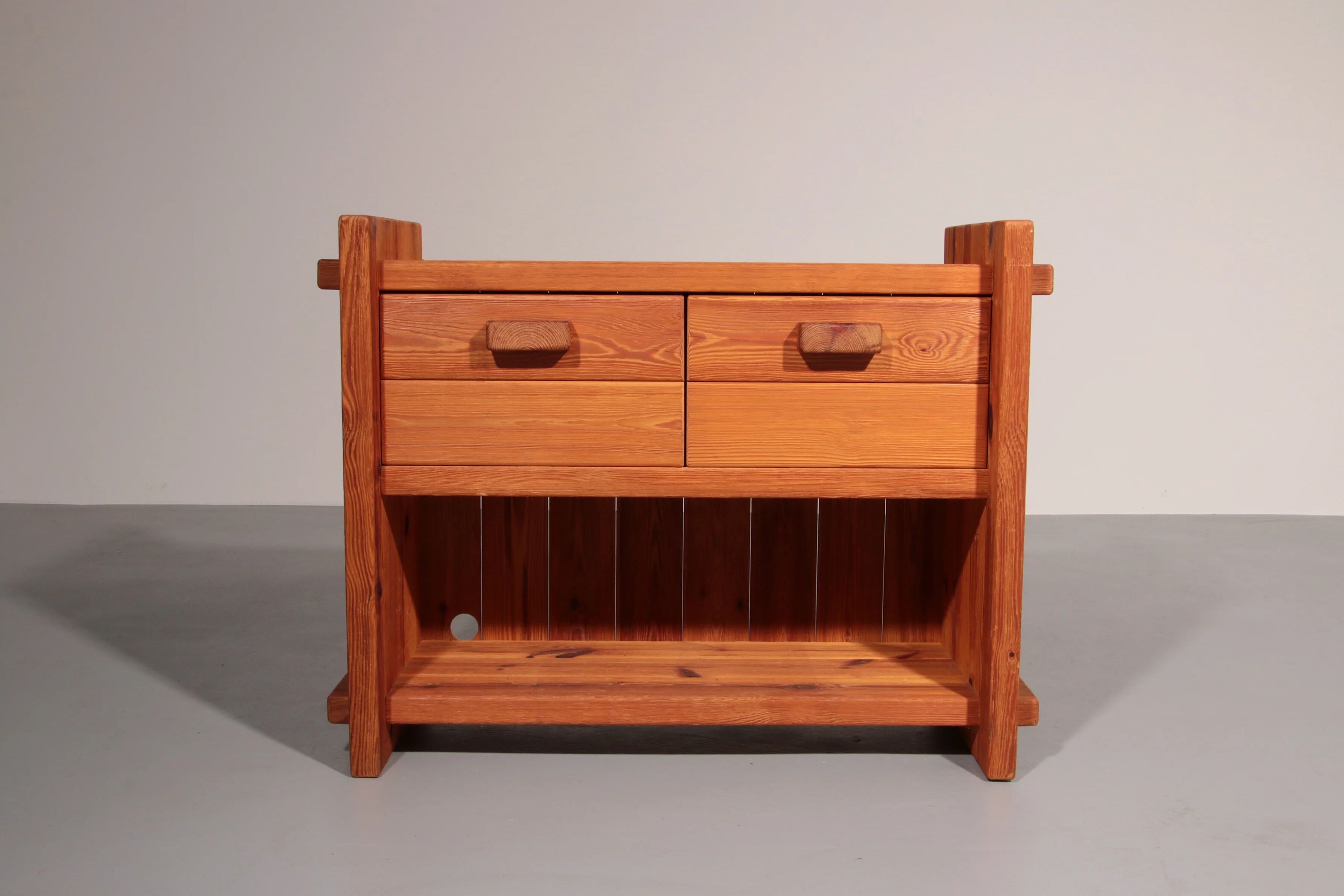 Scandinavian Brutalist pine cabinet by Hans Frydendal