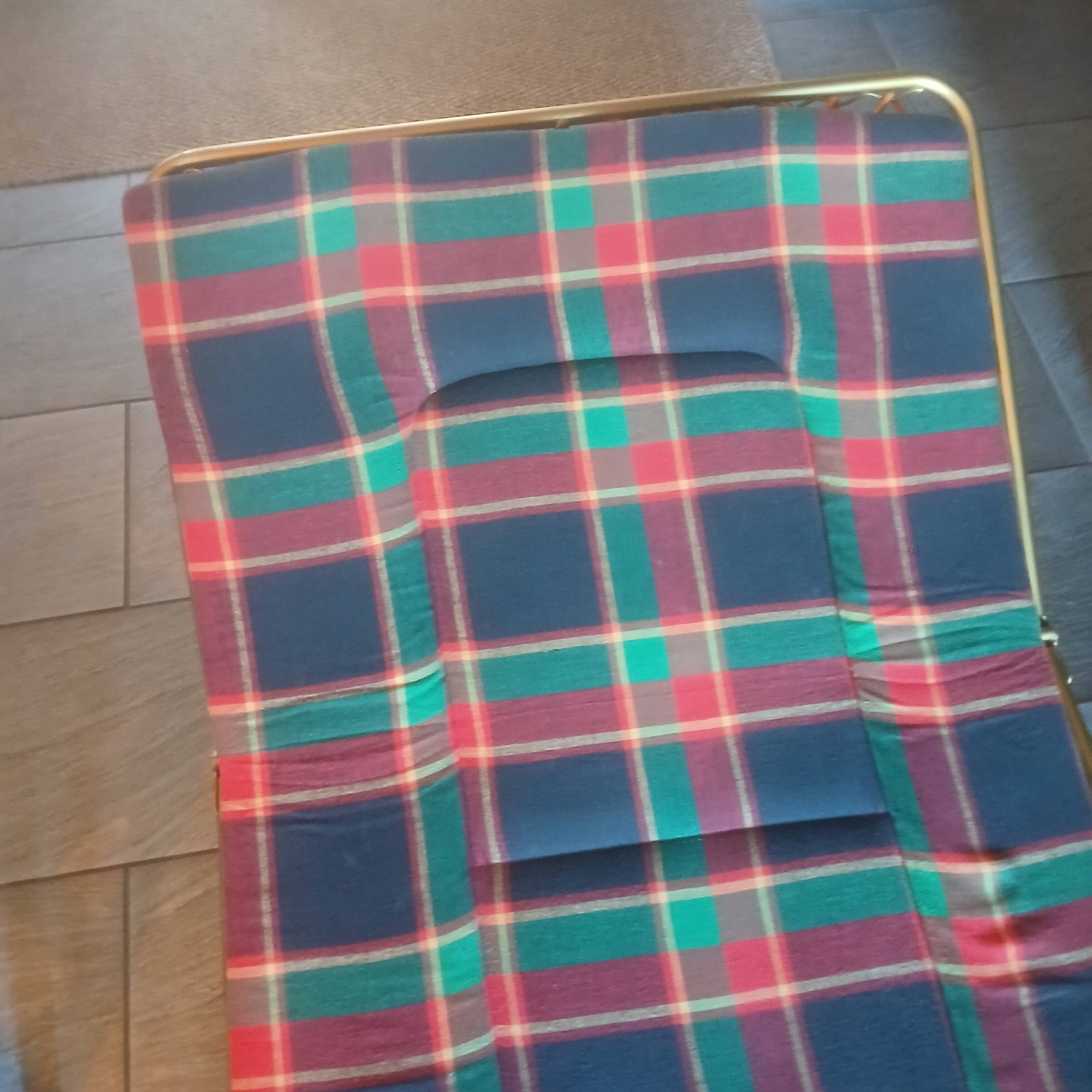 Lafuma vintage 1970s camp bed – foldable – tartan green – camping c