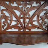 Art Nouveau openwork wooden shelf