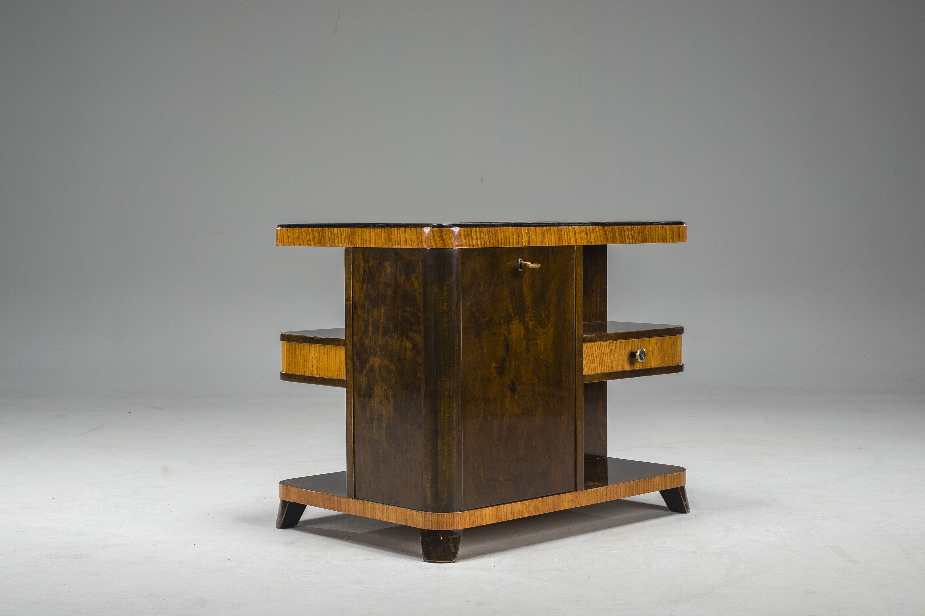 Art Deco Bar Cabinet with Inlays, 1930s