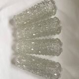 Set of four vintage pressed glass tulips dimensions: height -20cm- diameter -5.5cm-