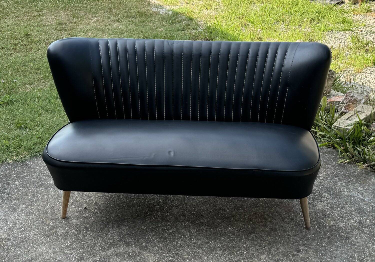 Mid-century sky black cocktail sofa, 1950s