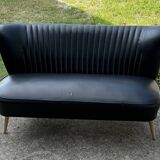 Mid-century sky black cocktail sofa, 1950s