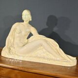 Sculpture “Young woman among flowers”, Odyv, Manufacture Berlot-Mussier, Art Deco