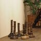 19th-century wrought iron "Rat de Cave" candlesticks from Normandy, set of 7.
