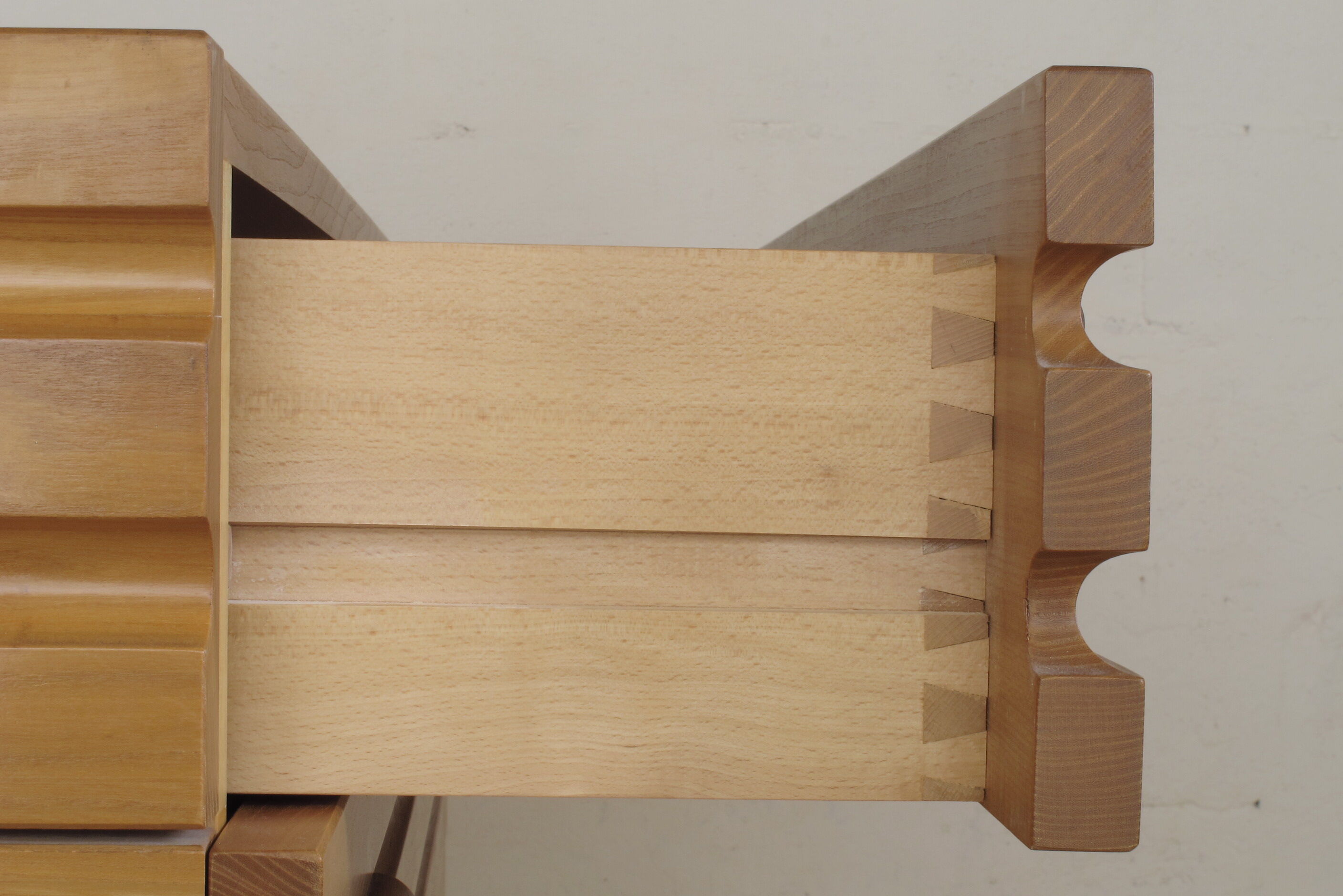 Solid elm three-drawer chest of drawers