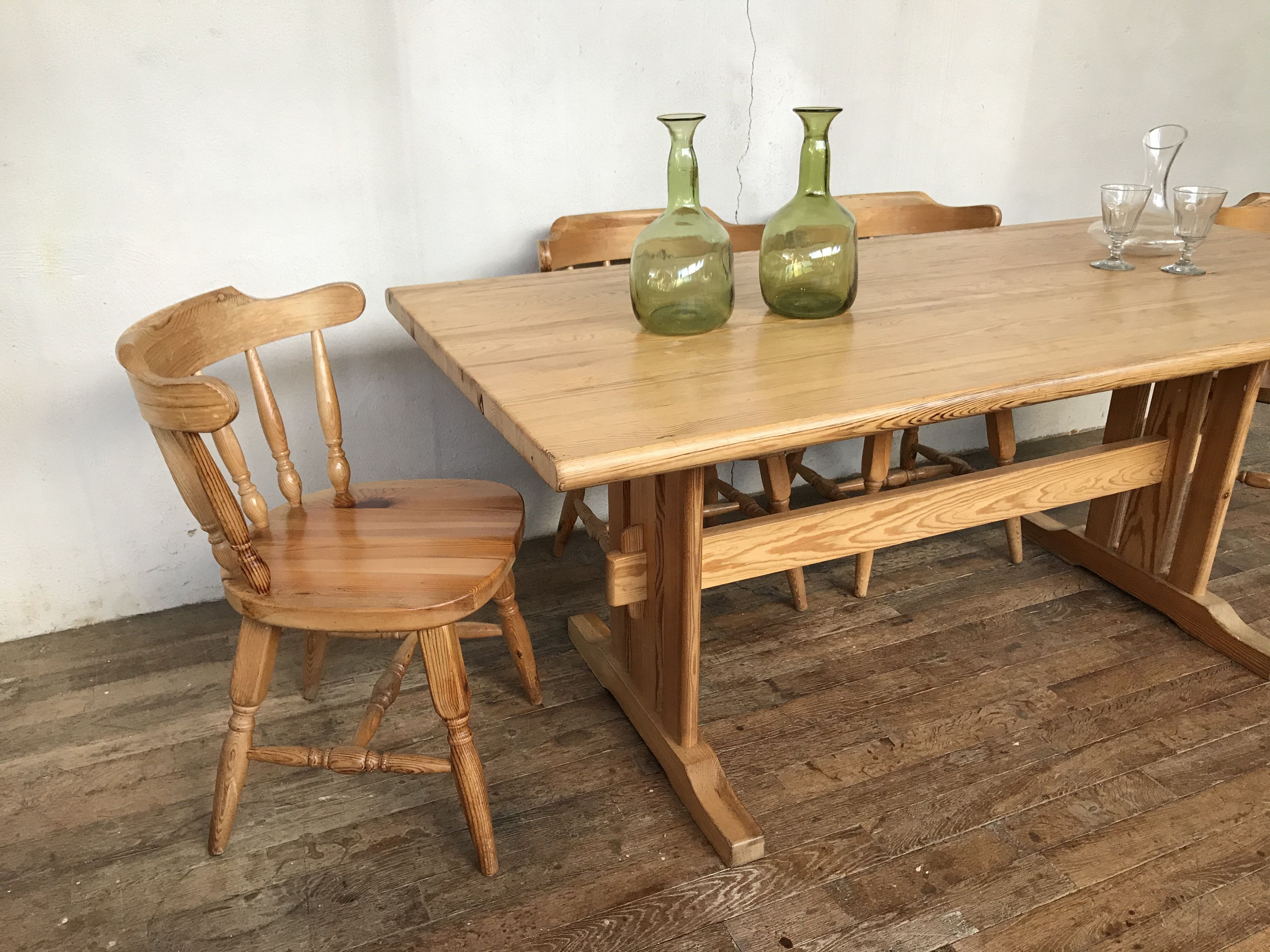 Set table and chairs pine 1950/1960