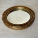 Miroir rond vintage en bois doré 25cm