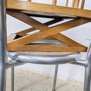 Metal and wood high chair