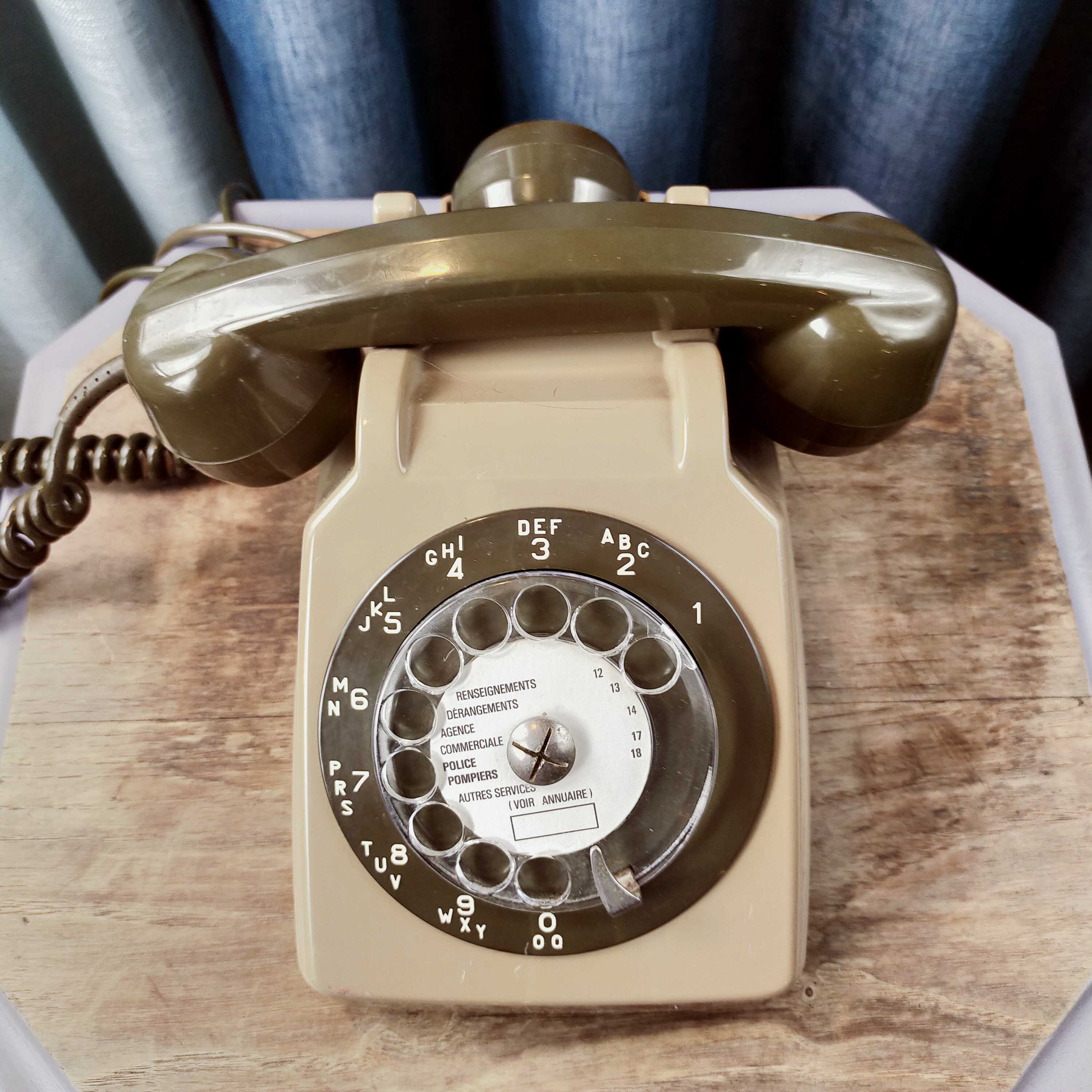 Socotel S63 dial phone green khaki