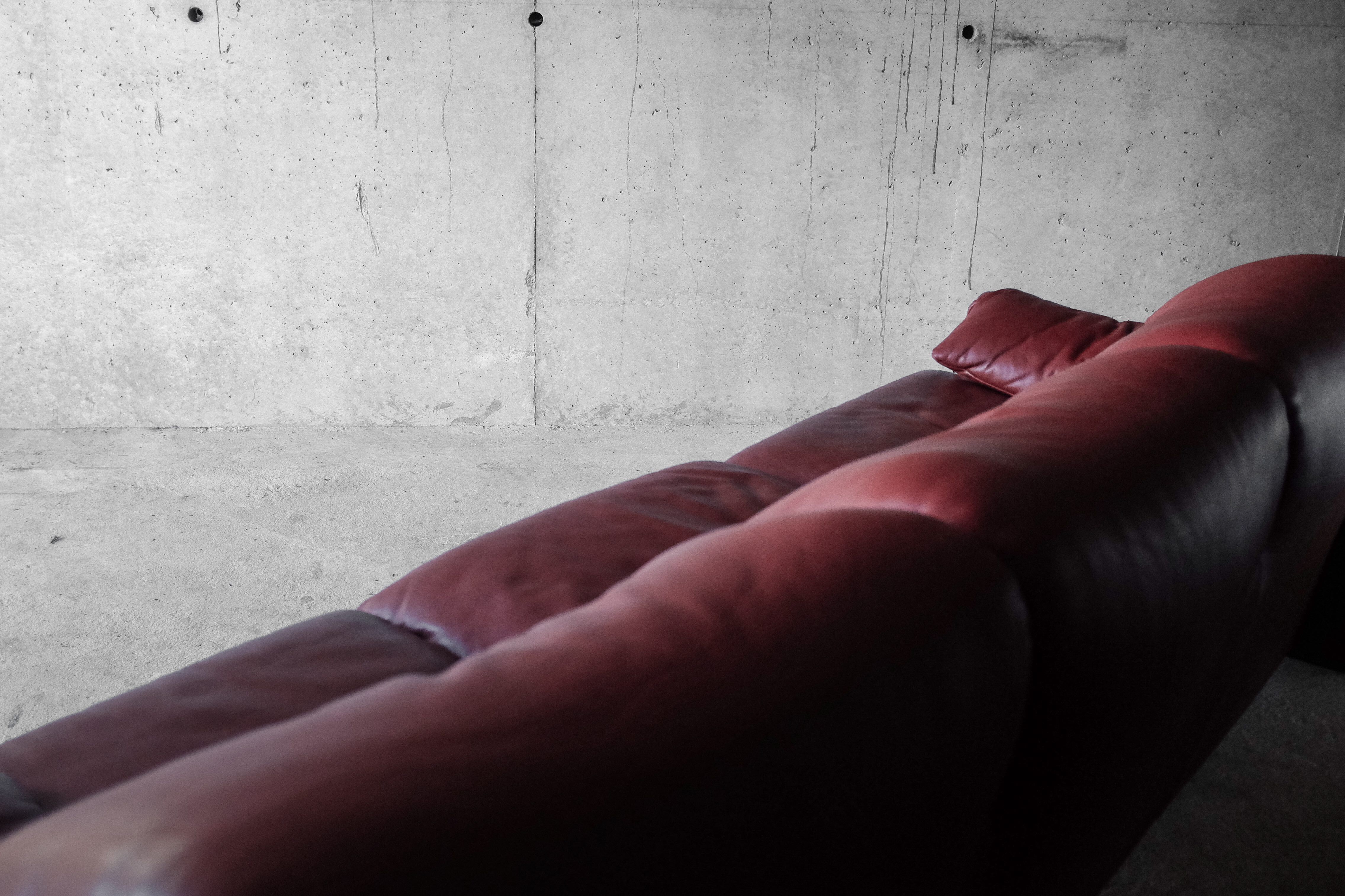 3 seater Maralunga Terracotta sofa, Vico Magistretti for Cassina