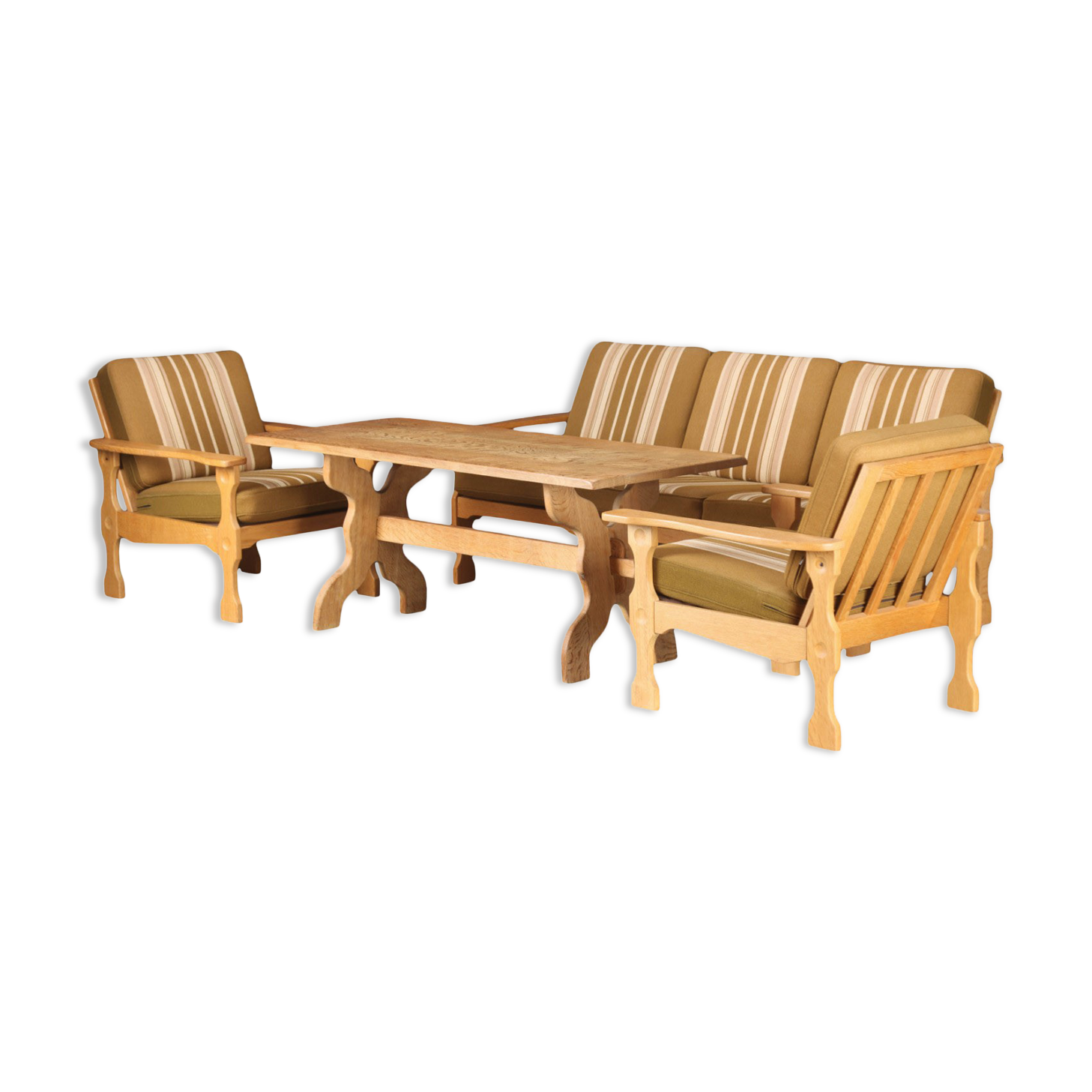 Vintage living room set in oak