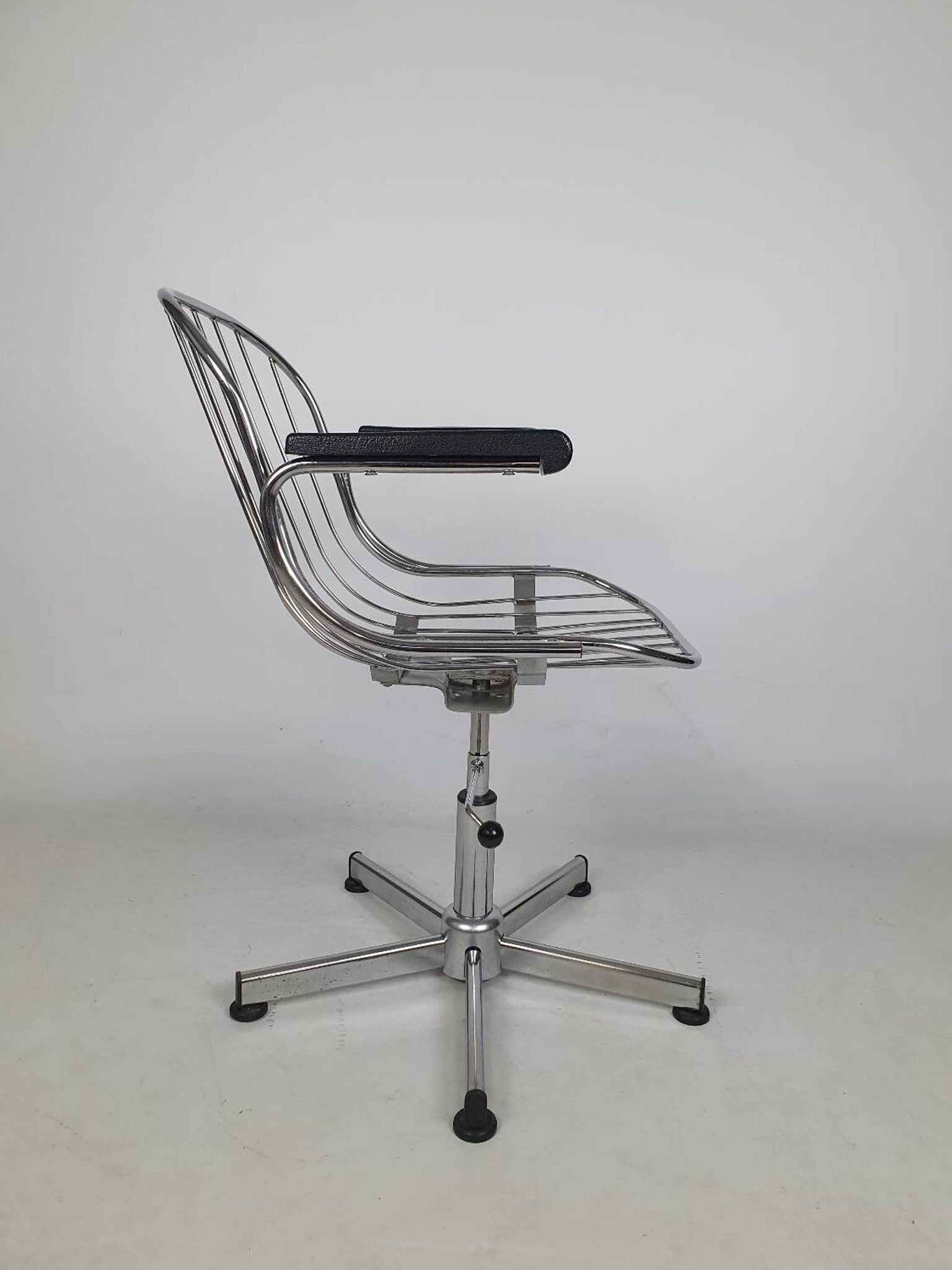 Vintage chrome swivel armchair