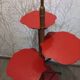 Wooden stool, bamboo legs