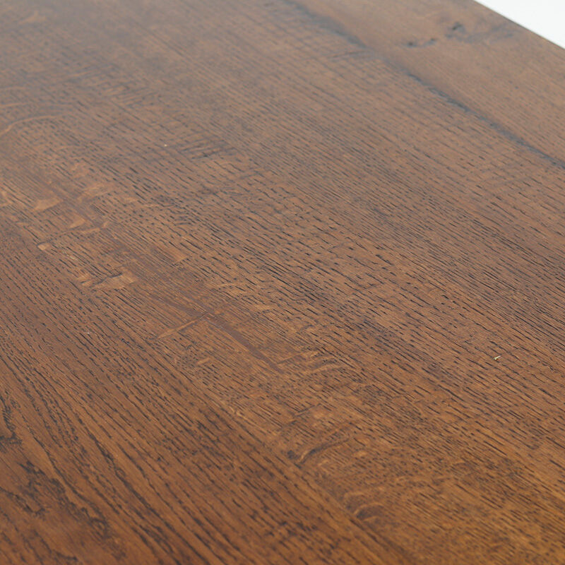 Rustic Oak Vintage Brutalist Dining Table
