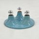 Blue wall light with 3 bulbs, 1980