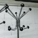 Coat rack with 12 chrome and black plastic hooks, 1960, 2m.