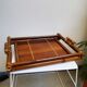 Bamboo tray and seventies rattan