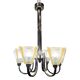 Ceiling light / Chandelier Atelier Petitot Paris, glass and nickel-plated metal, Art Deco, 1930s – France
