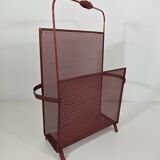 magazine rack by Mathieu Matégot in red 1950