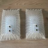 Graniglia Wall Sconces in Murano Glass attributed to Mazzega, Italy, 1980s