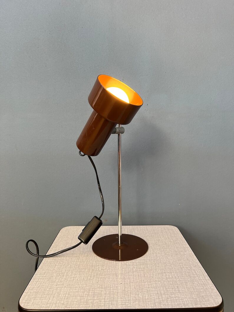 Lampe de bureau space age ajustable marron