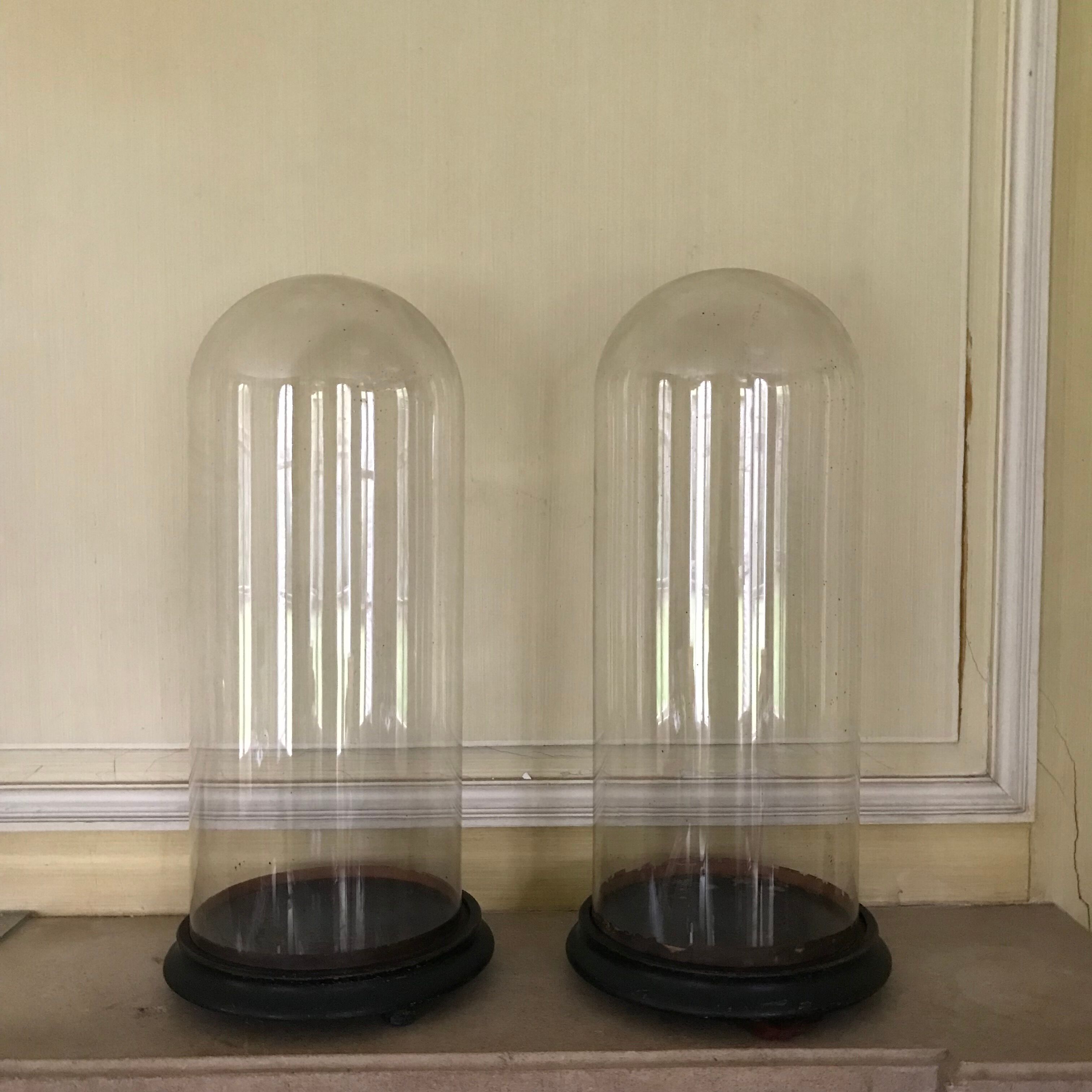 Pair of bride and groom globes in blown glass XIX century