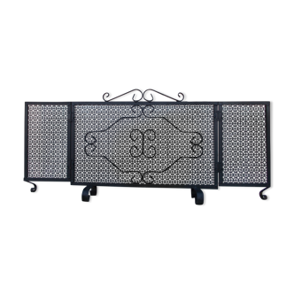 Firewall screen metal fireplace 3 leaves