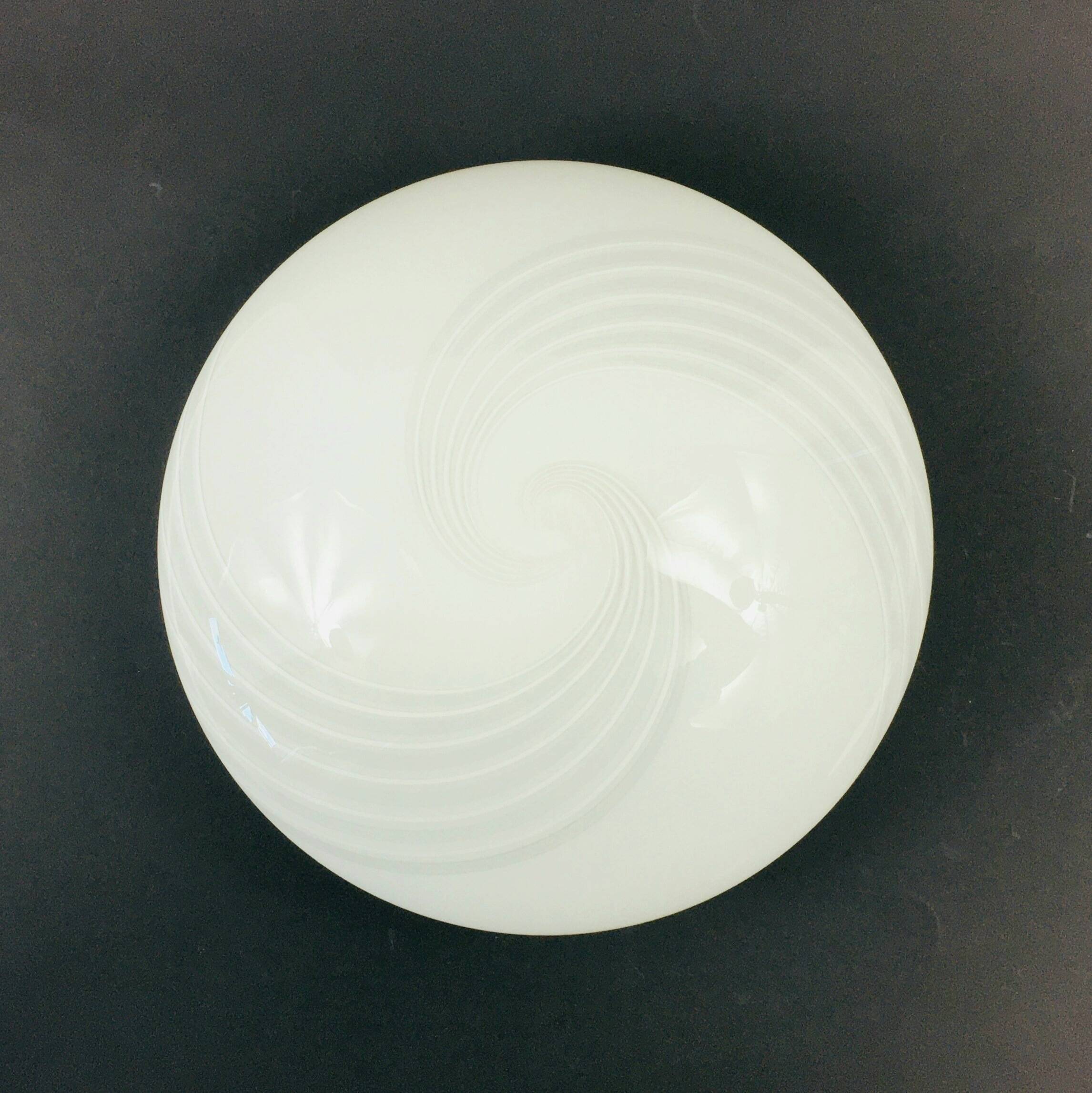 Murano Glass Swirl Ceiling Light or Wall Light from Hillebrand, 1970s