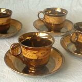 4 cups a cafe and under cups in faience of jersey