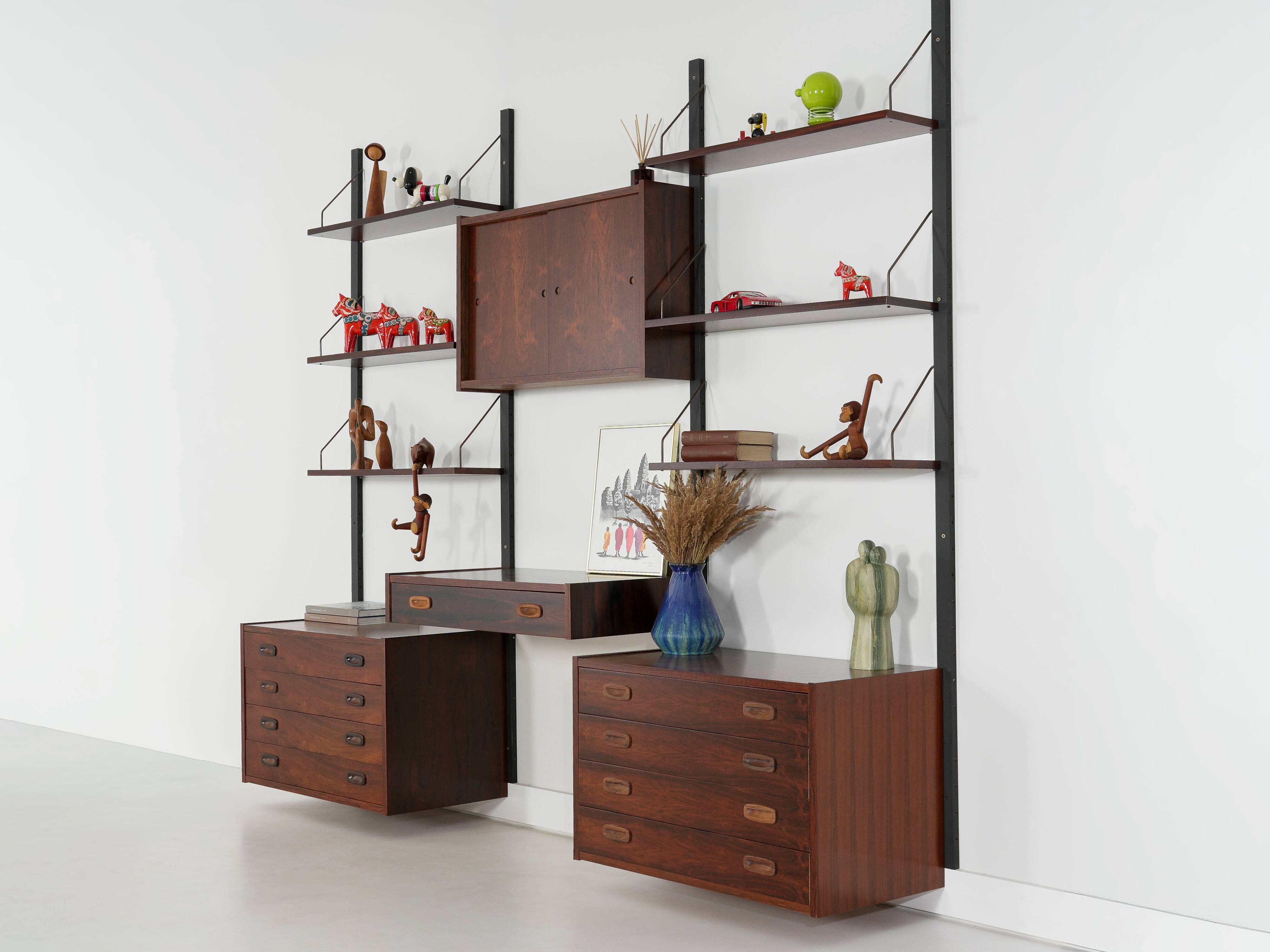 PS System Modular Shelving, Rosewood Veneer, Danish, 1960s
