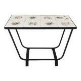 Ceramic and wrought iron side table
