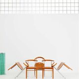 Set of 6 Italian cherry wood chairs