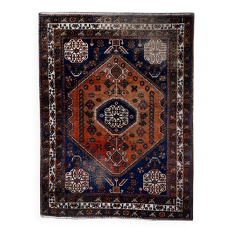 Antique Shiraz Gashkai handmade rug 155 x 207 cm 1920s