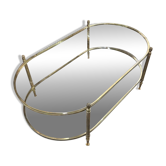 Table basse laiton verre