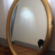 Oval mirror bevelled wood gold 80 x 55 cm