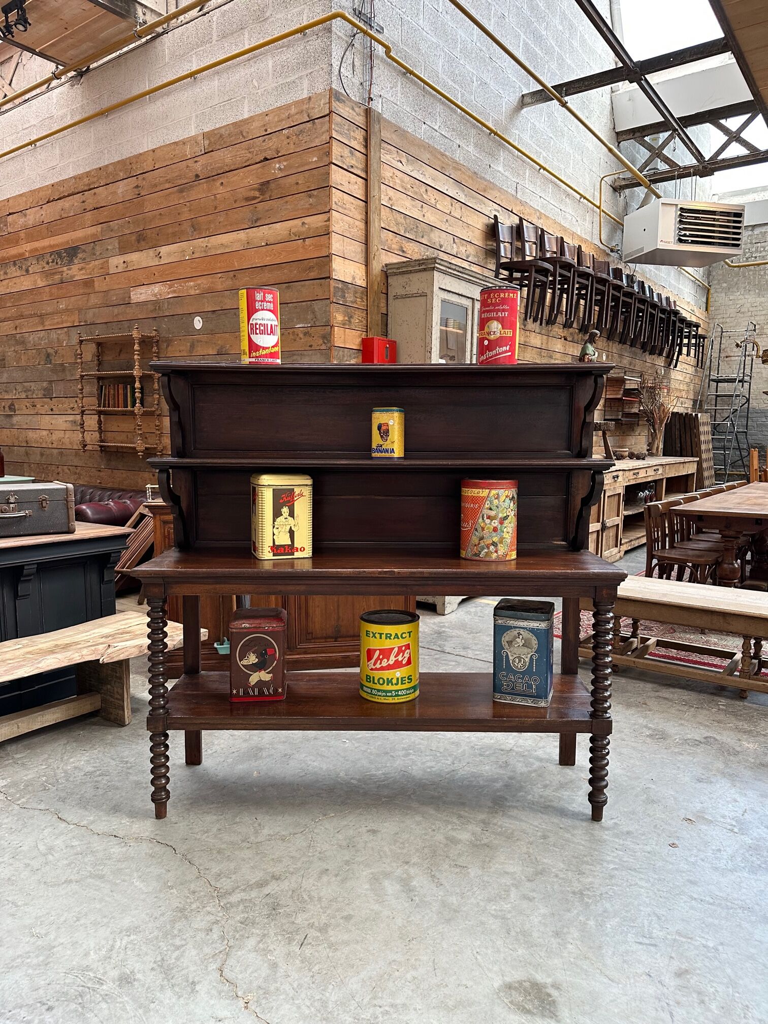 Late nineteenth century oak shop furniture