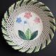 Woven ceramic fruit bowl from the 1950s