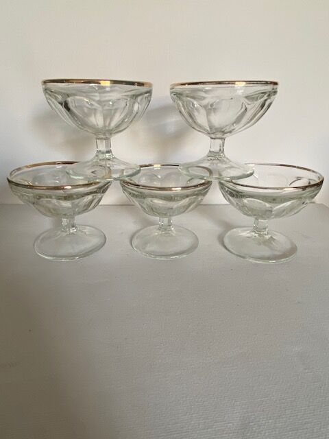 Lot of five glasses golden Byrrh glass
