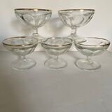 Lot of five glasses golden Byrrh glass