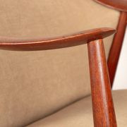2 Scandinavian armchairs in teak and fabric, new, Gerhard Berg/Westnofa 1960.