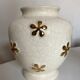 Vase en céramique faïence de Longwy 1960 fleurs or