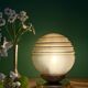 Vintage yellow and gold glass globe table lamp