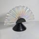 Vintage Murano table lamp 80s art deco iridescent fan