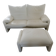 Cassina sofa model maralunga in white leather - 2-seater - with pouf