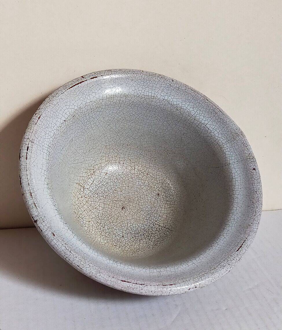 19th century enamelled earthenware salad bowl