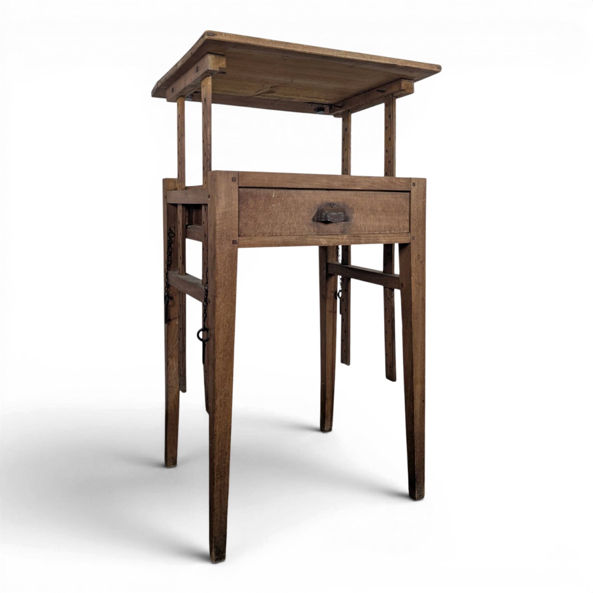 Table de métier bureau escamotable