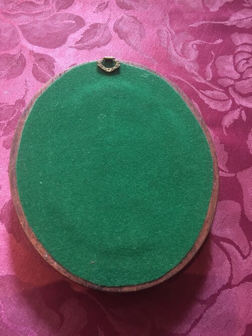 Miniature on ivory young woman elegant oval frame