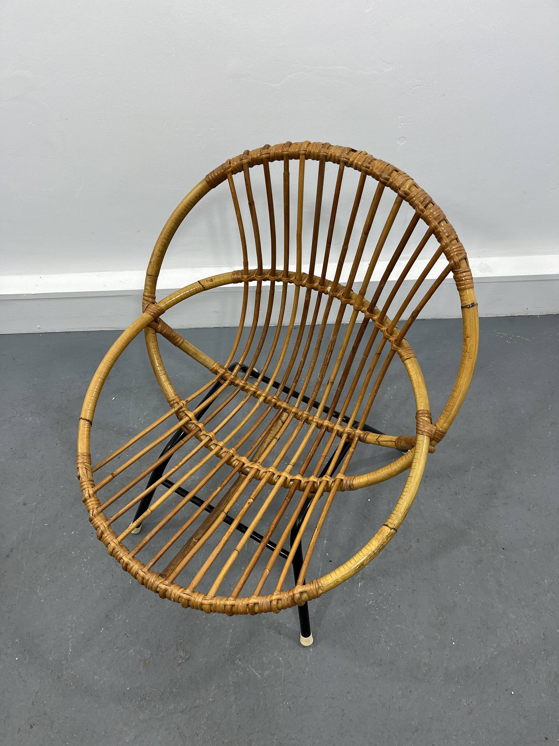 Dutch Rattan and Metal Chair from Rohé Noordwolde, 1950s